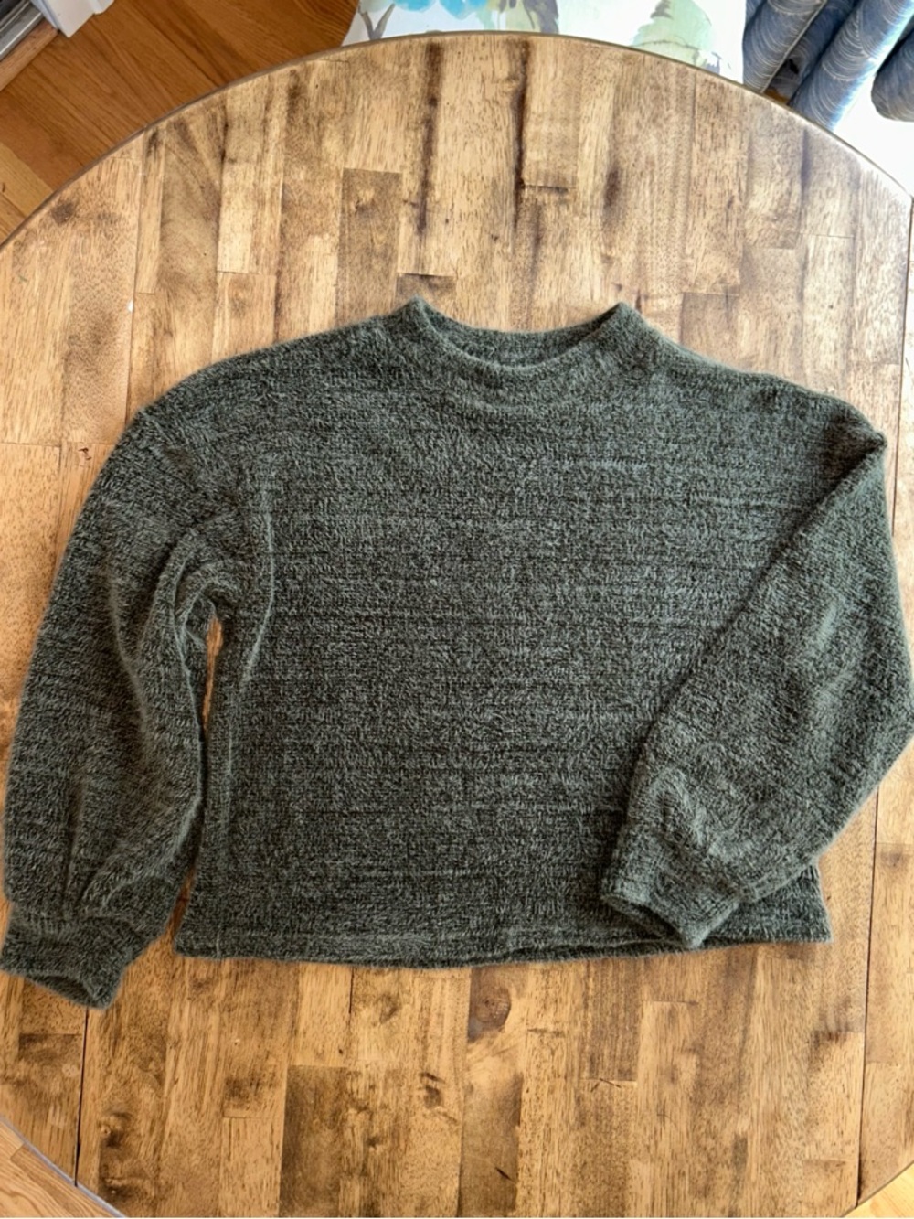 Old Navy Olive Green Textured Crewneck Sweater